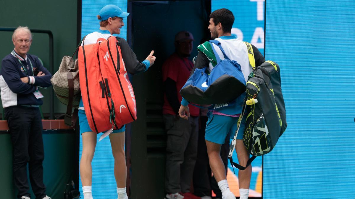 Jannik Sinner y Carlos Alcaraz en Indian Wells