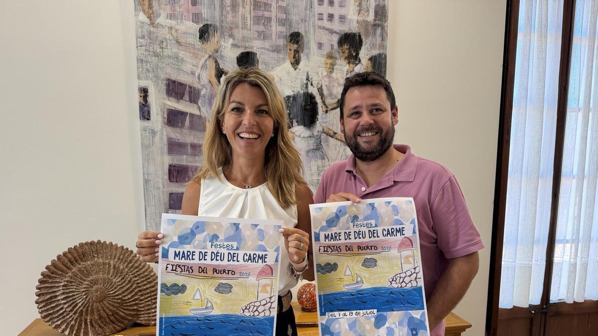 La alcaldesa de Andratx, Estefanía Gonzalvo, y el concejal de Fiestas, Iván Sánchez, presentaron el programa de fiestas.