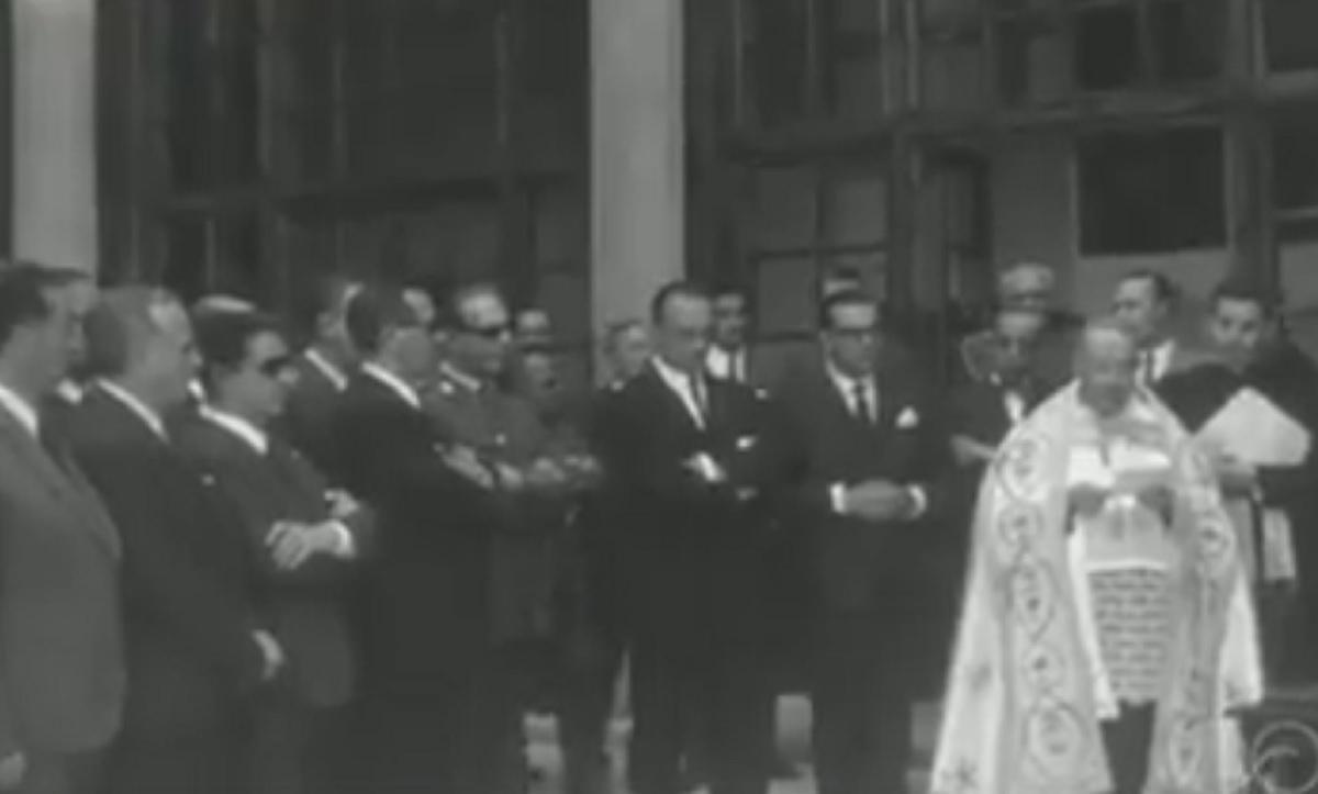 Inauguración del Parador de Zamora en 1968 por Manuel Fraga.