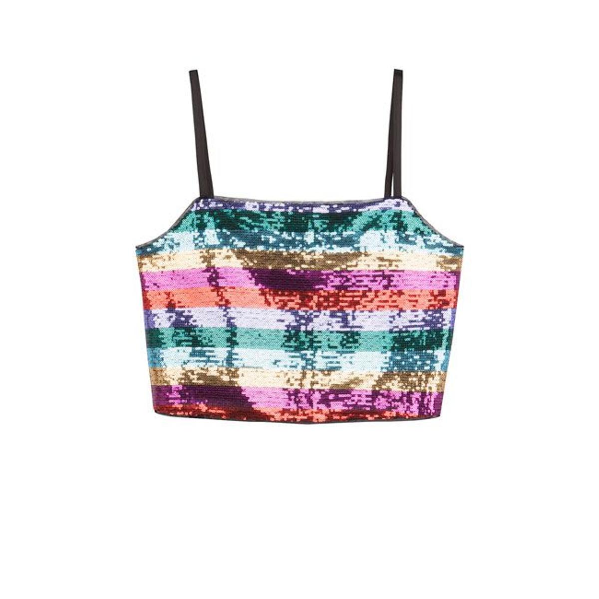 Colección Party de Bershka: crop top multicolor