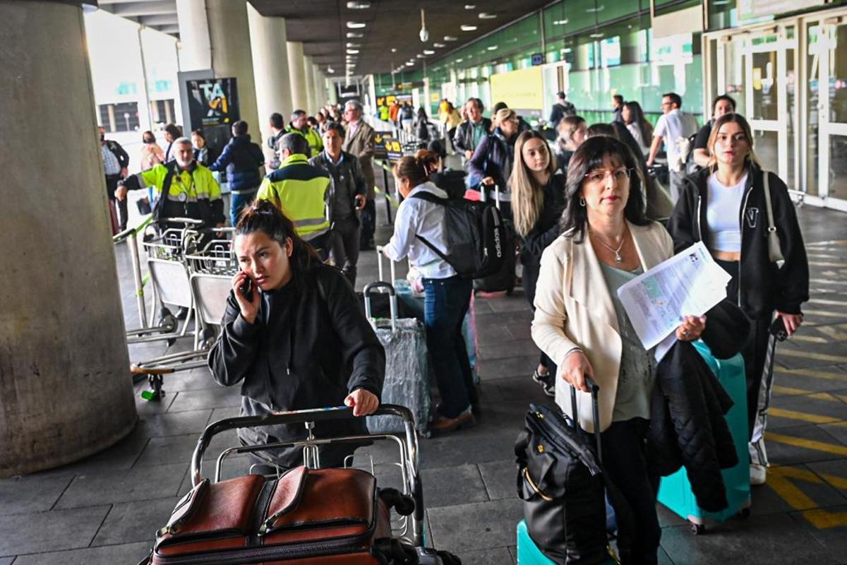 Protesta de taxis en el aeropuerto de Barcelona