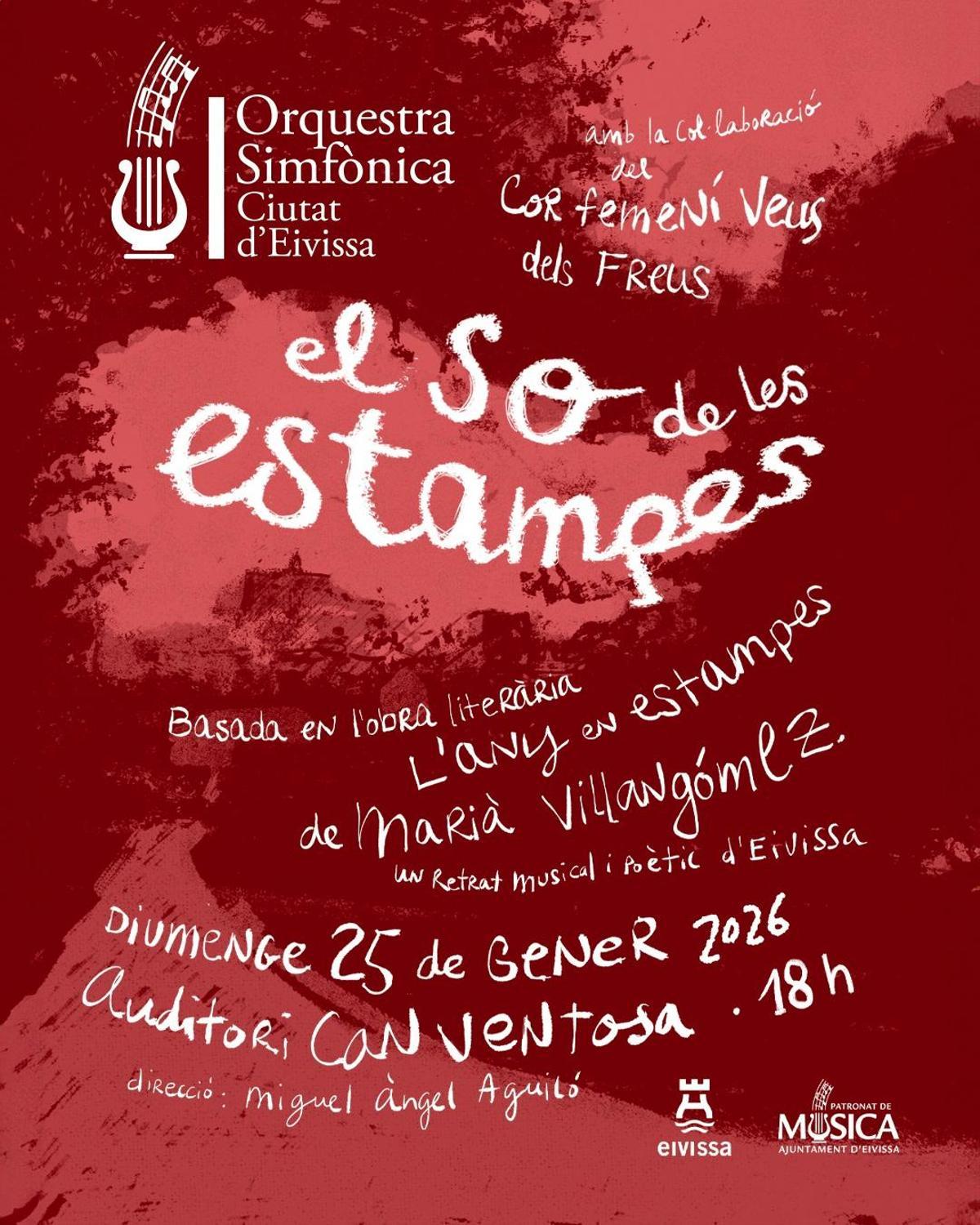 La Sinfónica Ciutat d’Eivissa estrena en Can Ventosa ‘El sonido de las estampas’, homenaje a Marià Villangómez