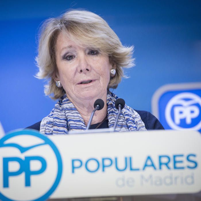 El 14 de febrero de 2016, Esperanza Aguirre presentaba su dimisión como Presidenta del PP de Madrid