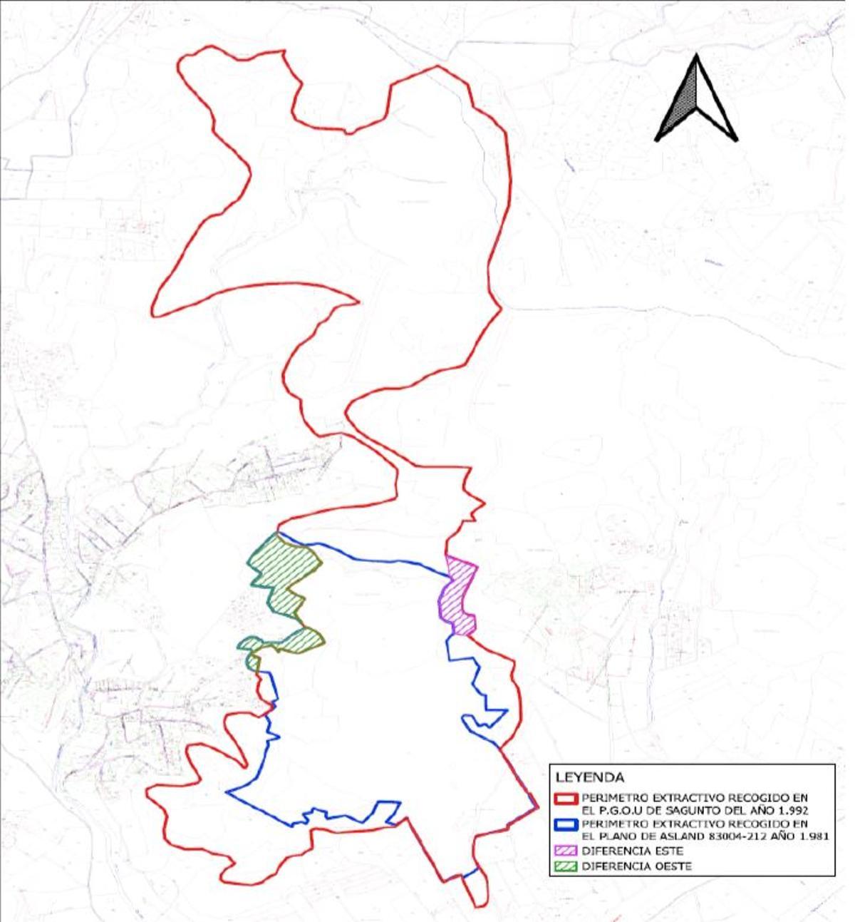 Discrepancias en el perímetro ed la cantera.