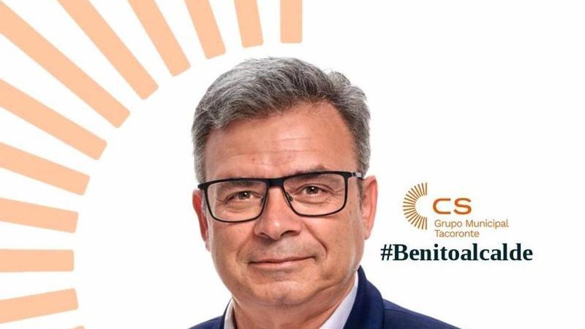 Cartel electoral de Benito Regalado, de Ciudadanos en Tacoronte