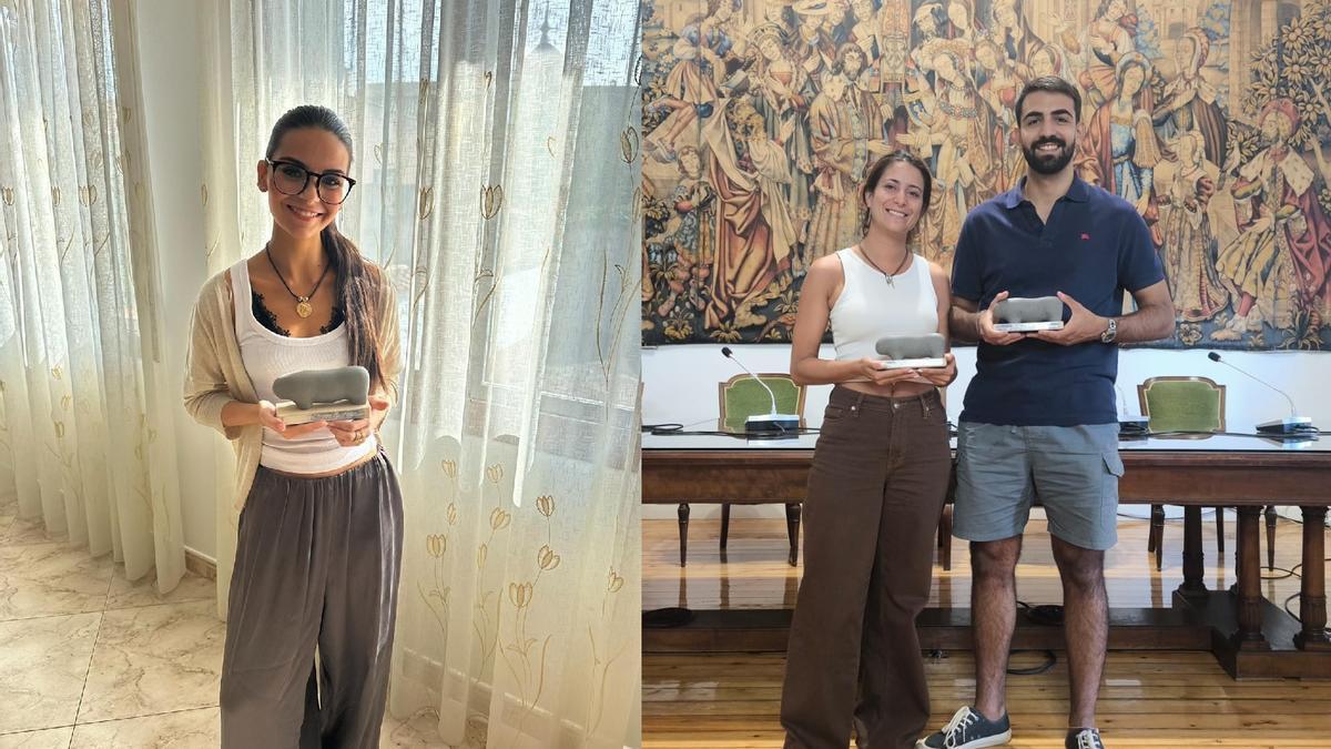 A la derecha, Elvira Pereda y Carlos Chulia; a la izquierda, la sanitaria toresana María del Carmen Hernández.