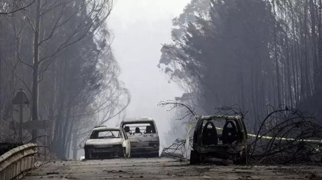 Decenas de famílias mueren carbonizadas en la carretara de la muerte de Portugal.