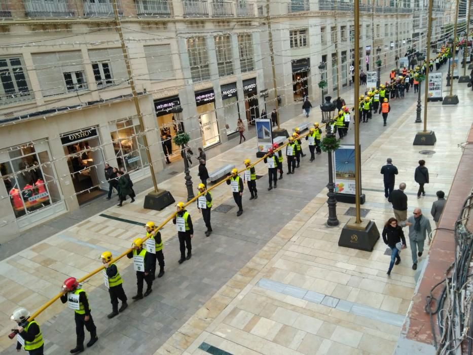 Manifestación de los bomberos de Málaga