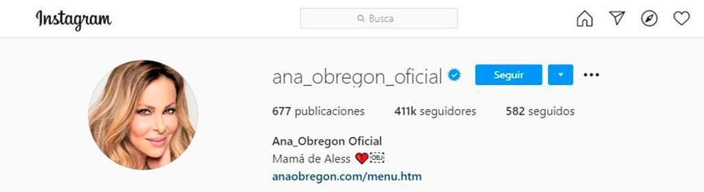 Ana Obregón cambia su biografía de Instagram.