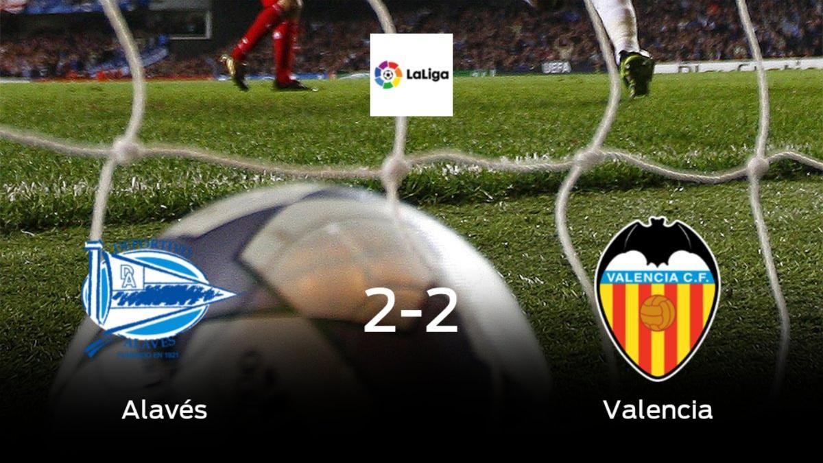 El Alavés y el Valencia se reparten los puntos tras su empate a dos