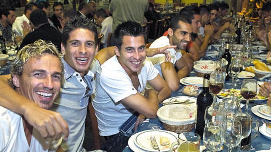 Pignol, Sergio y Jorge Larena, ayer, durante la cena.