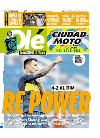 Portada OLÉ domingo 22 de julio de 2018