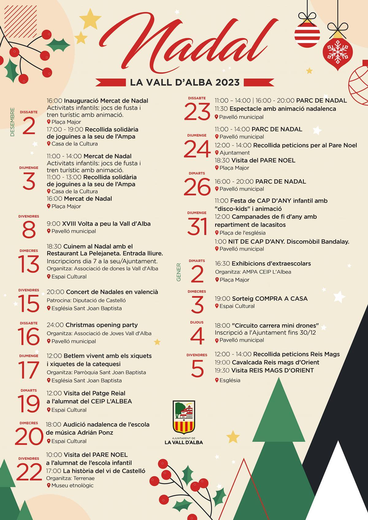 Programa de fiestas de Vall d'Alba