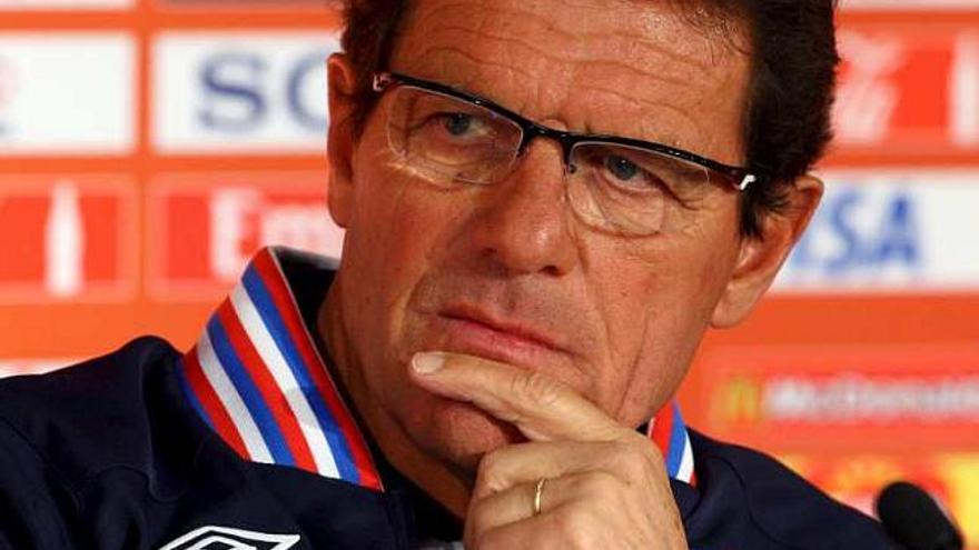 Capello, seleccionador de Inglaterra, ayer.