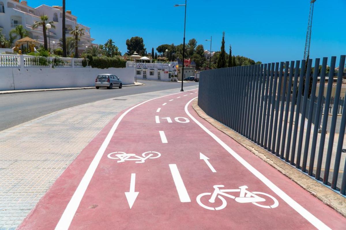 Imagen del nuevo carril bici de Nerja.