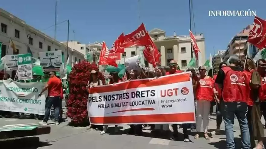 Los profesores de la educación concertada también se manifiestan en Alicante