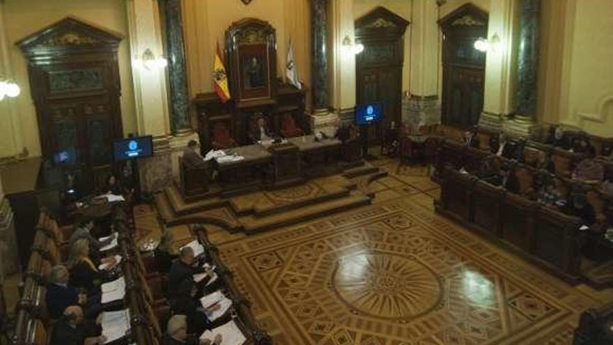 Momento de un pleno en el Palacio de María Pita.