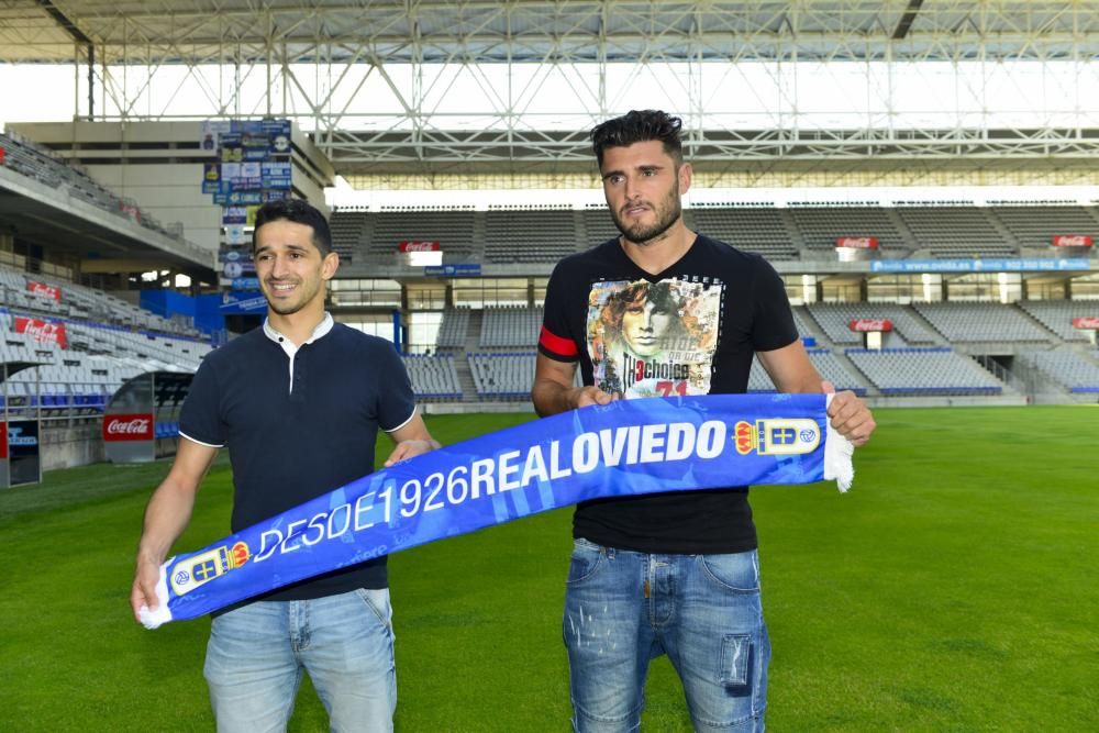 Presentación de los jugadores del Real Oviedo Jonathan Perira y Juan Carlos