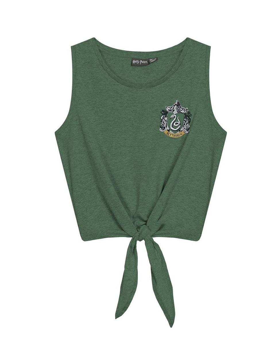 Camiseta crop con nudo de Slytherin