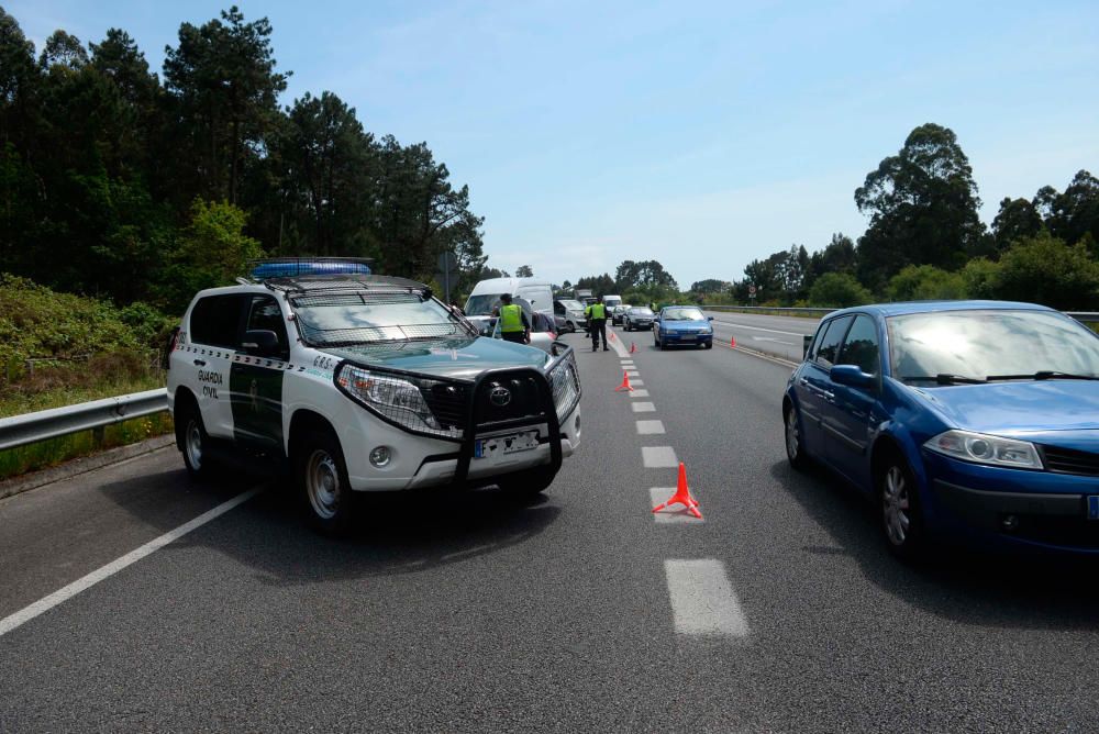 Controles en la vía rápida de O Salnés