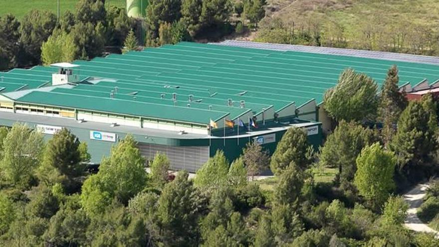 Vista aèria de les instal·lacions de l&#039;empresa de Vallbona d&#039;Anoia Saifor