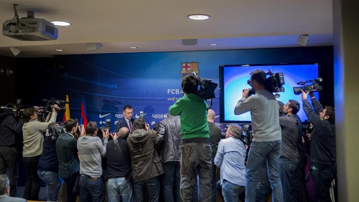 Josep Maria Bartomeu, en una comparecencia de prensa.