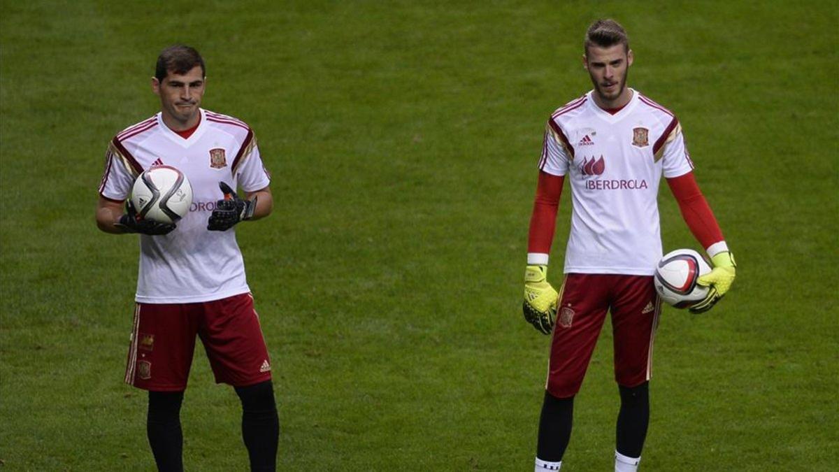 Casillas y De Gea cuando compartían portería en la Roja