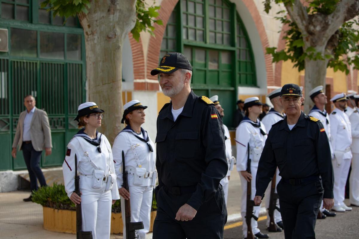 El Rey Felipe VI, en el Arsenal de Cartagena, este lunes