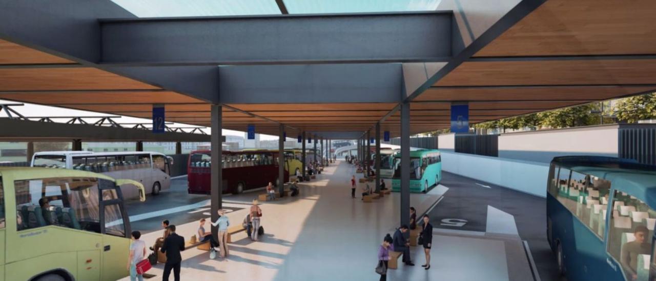 Proyección de la estación de autobuses de la futura intermodal.