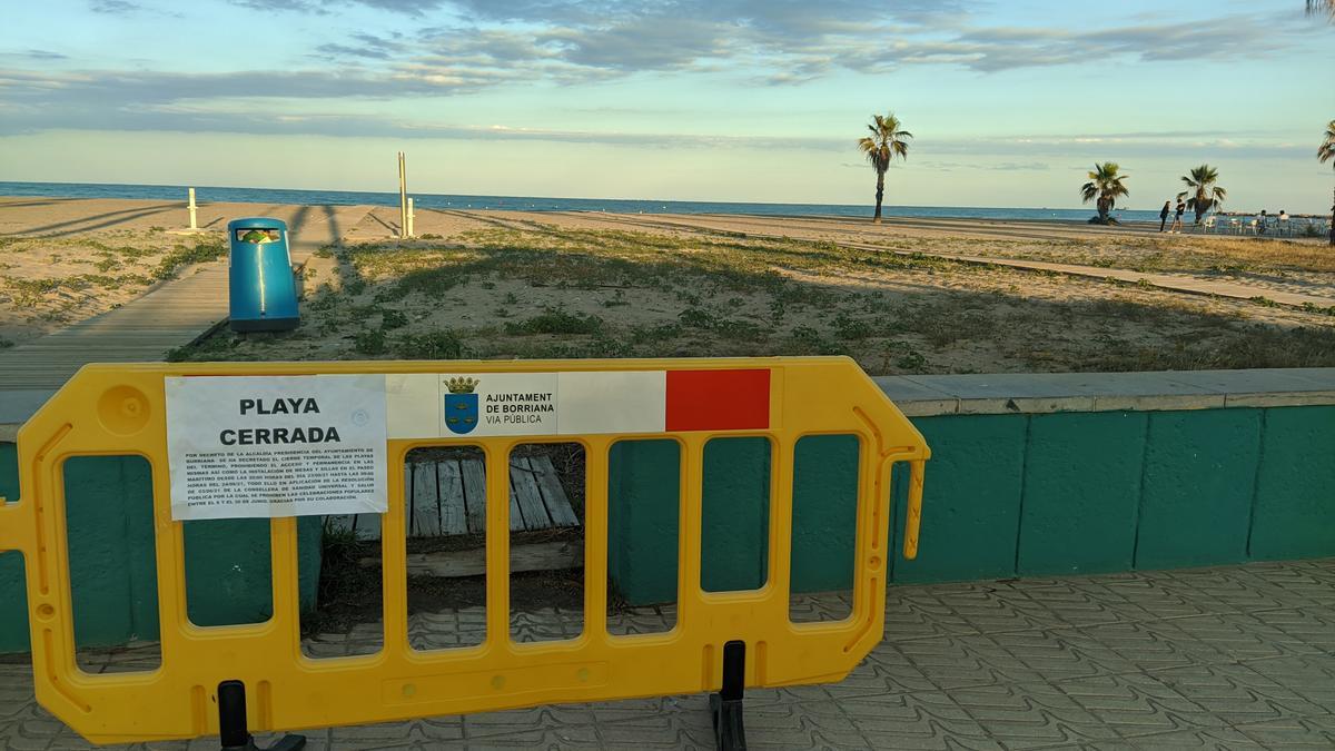 Imagen de Burriana este miércoles con ocasión del cierre de las playas por Sant Joan.