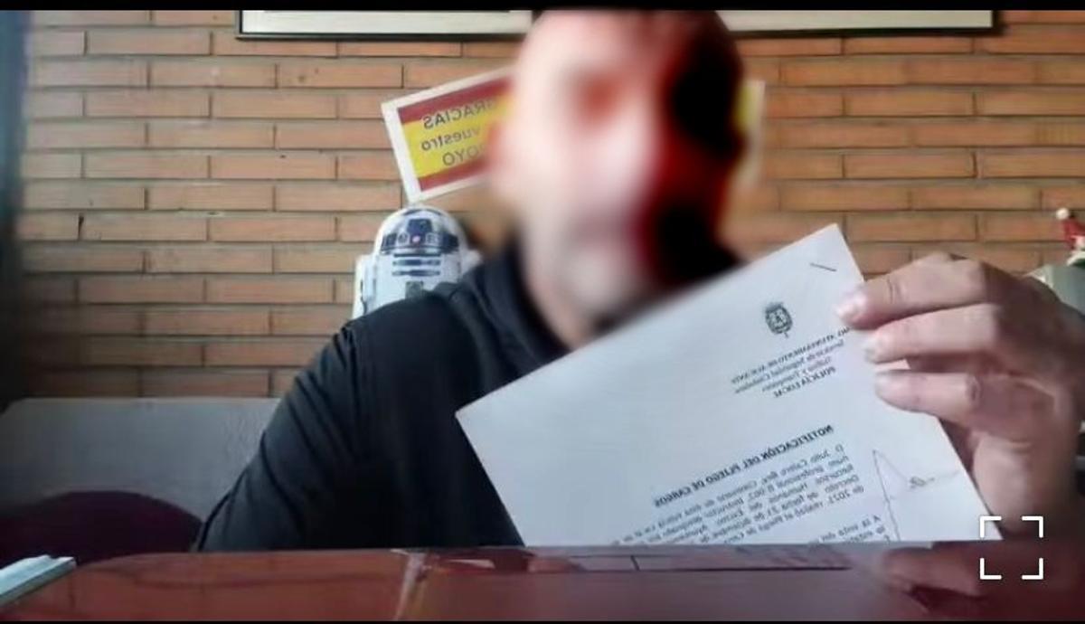 El policía local, en la publicación en redes en la que explica el resultado del expediente disciplinario