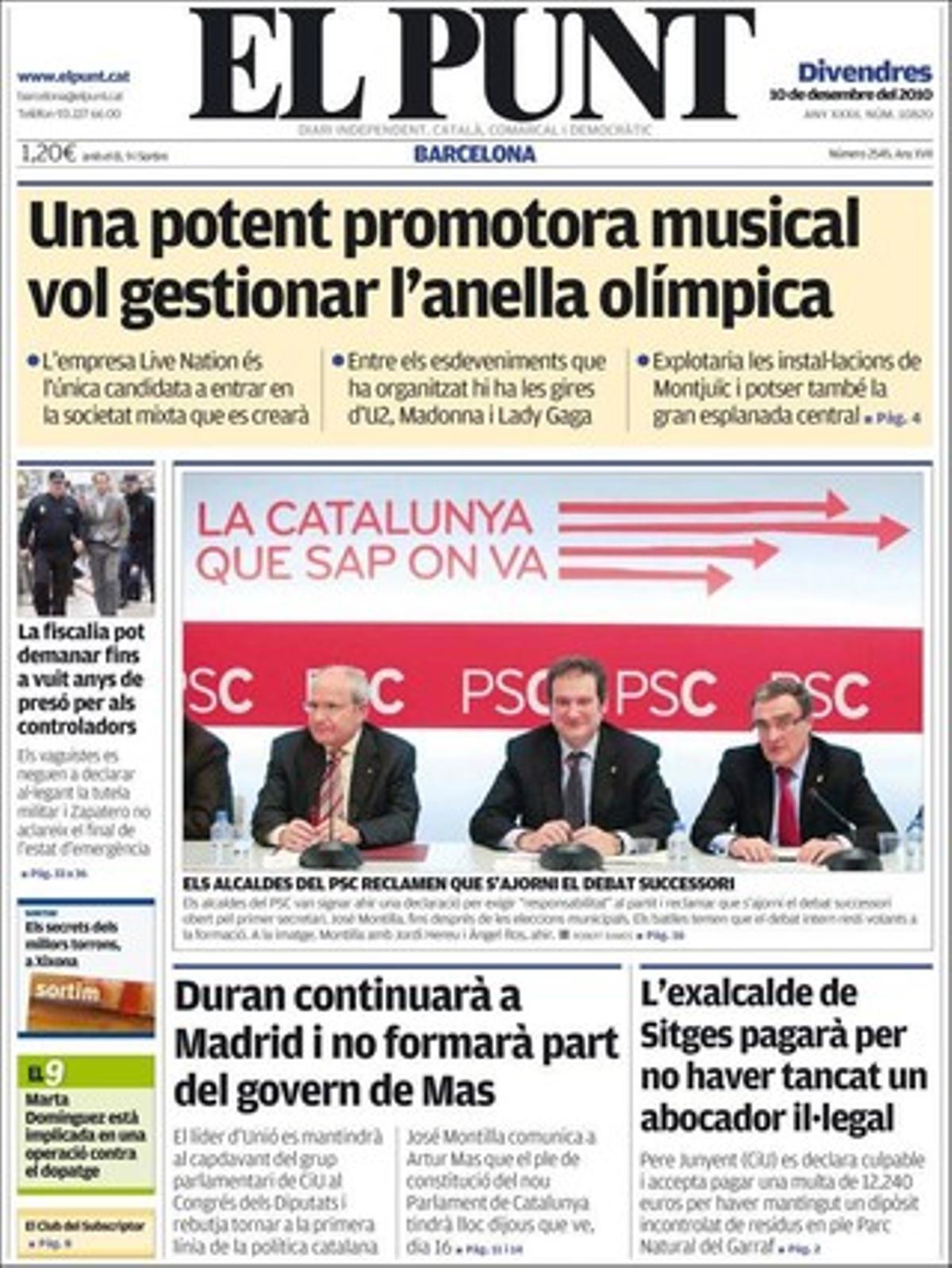 ’El Punt’ destaca també la tancada al Consell Comarcal de la Ribera d’Ebre dels partidaris d’ubicar el cementiri nuclear a Ascó, i que s’inicien les obres del parc de Can Rigal (l’Hospitalet-Barcelona).