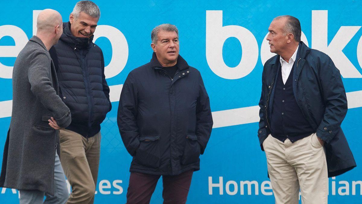 Laporta, con la cúpula deportiva del Barça