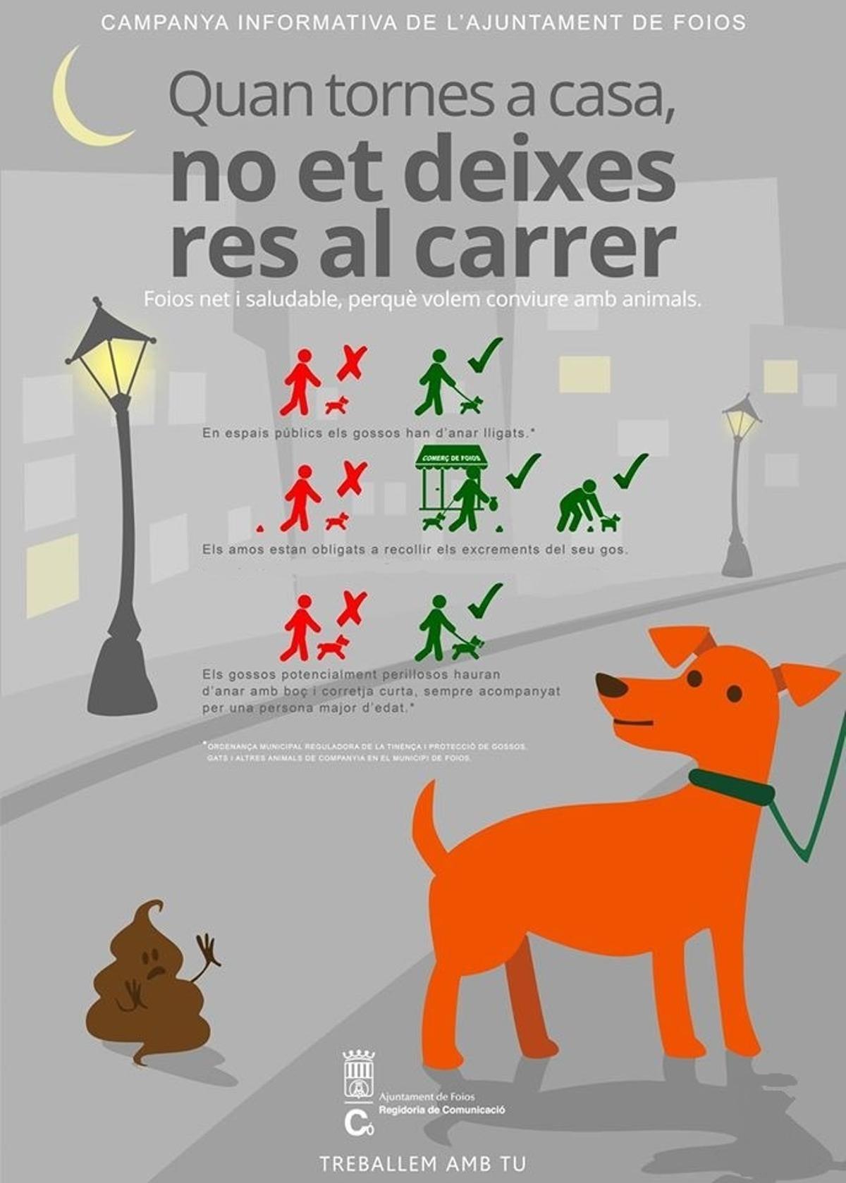 Cartel de la campaña 'Quan tornes a casa, no et deixes res al carrer'