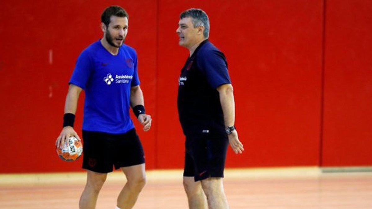 Xavi Pascual y Víctor Tomàs, en un entrenamiento