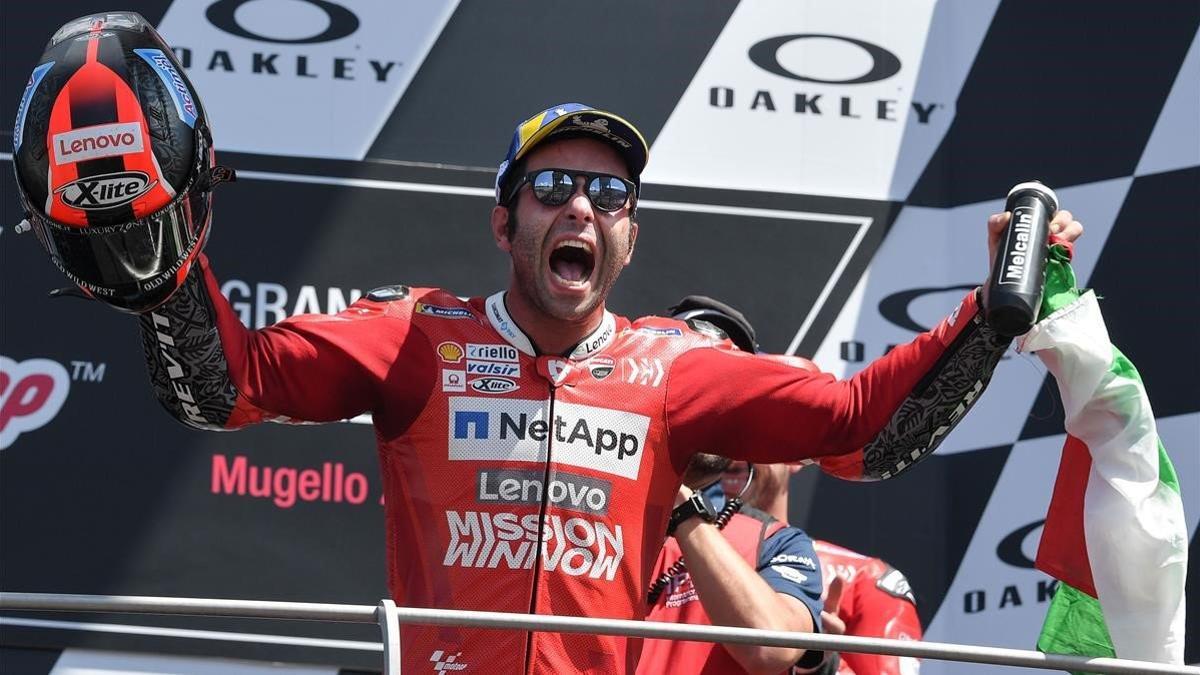 Danilo Petrucci (Ducati) consigue el sueño de ganar en Mugello en MotoGP