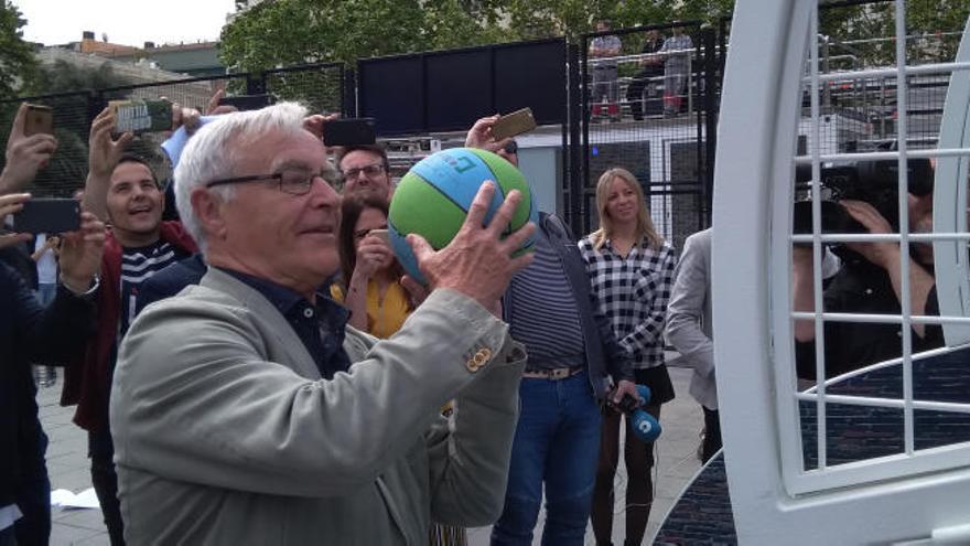 Joan Ribó, en el acto de presentación del Movistar Street Basket Tour