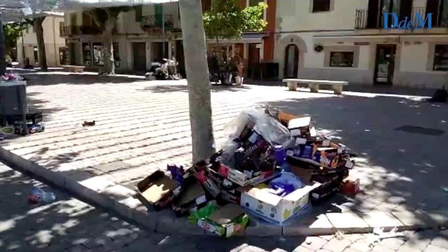 Así están las calles de Alcúdia por la huelga de recogida de basuras