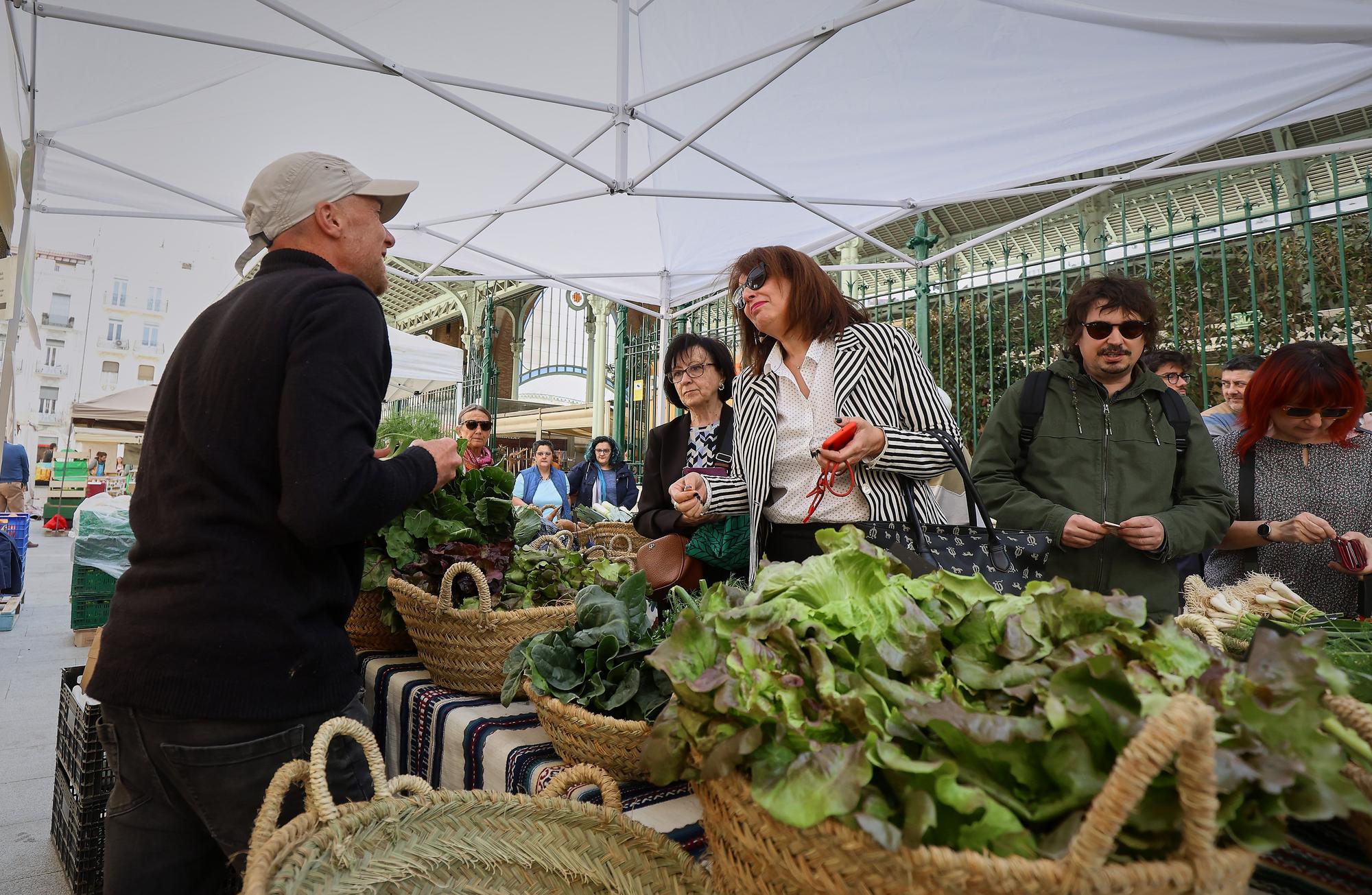 Mercadillo de frutas y verduras de huerta junto al mercado de Colón