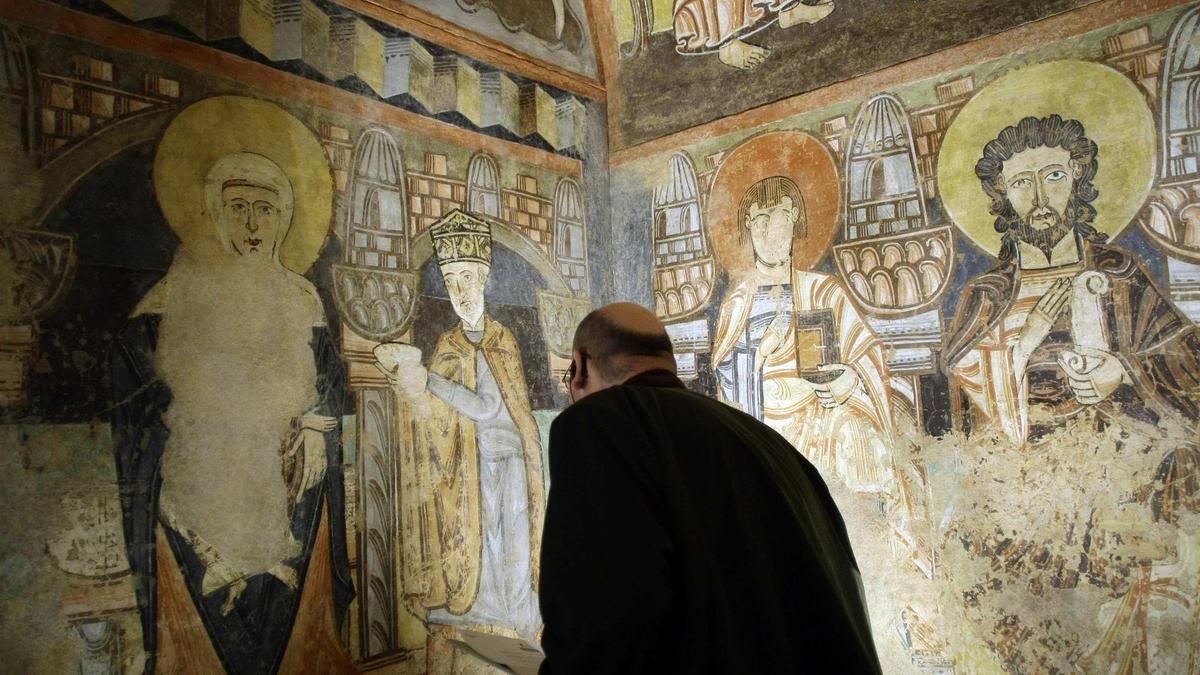 Una de las escenas de las pinturas de la capilla de Maderuelo que puede verse en el Prado