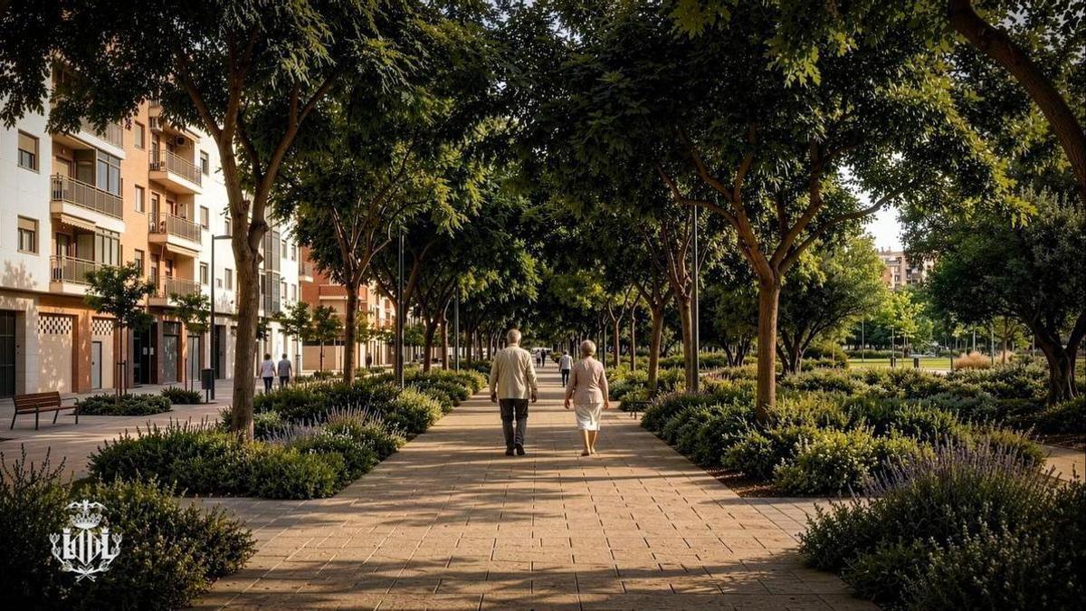 Figuración del futuro "paseo" García Lorca en el acceso sur a València