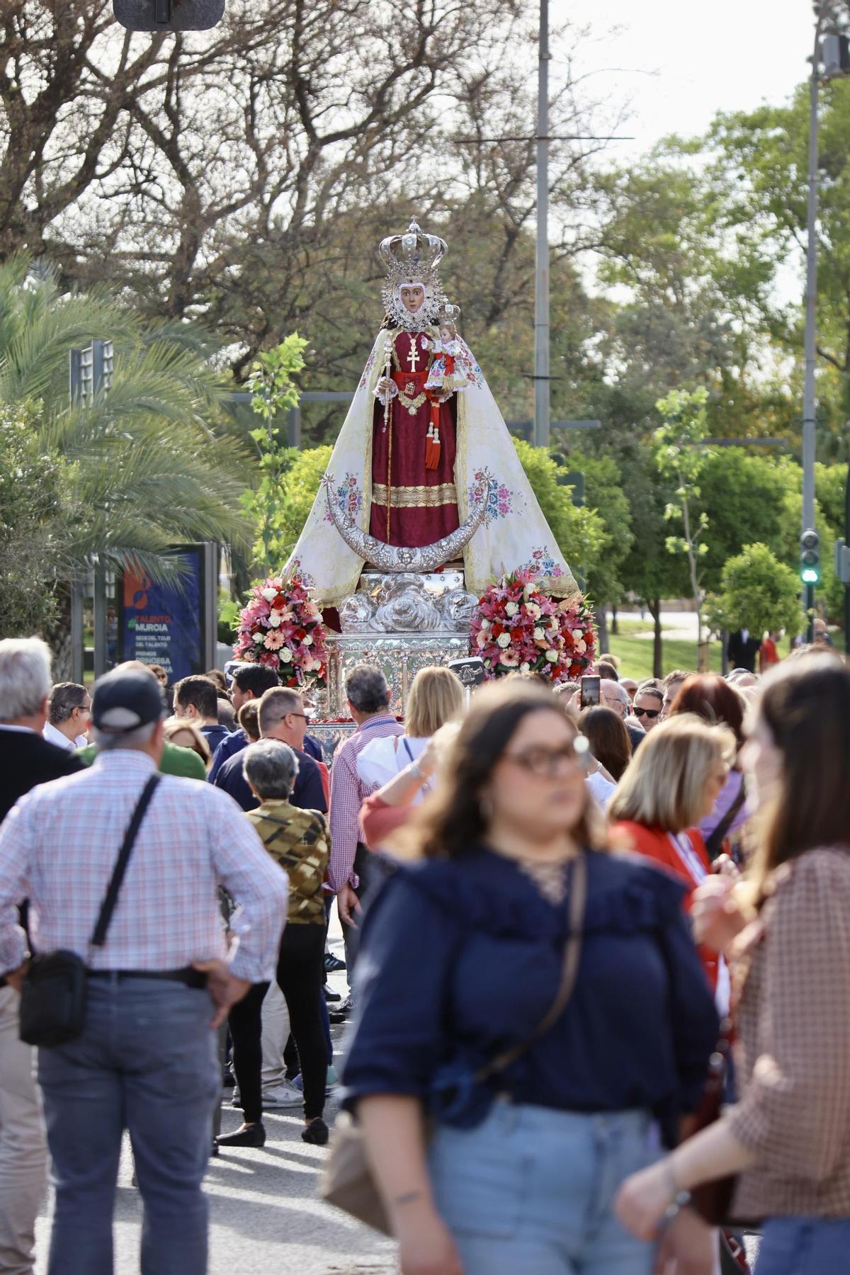 La Fuensanta, durante su pergrinación a Los Dolores el pasado lunes