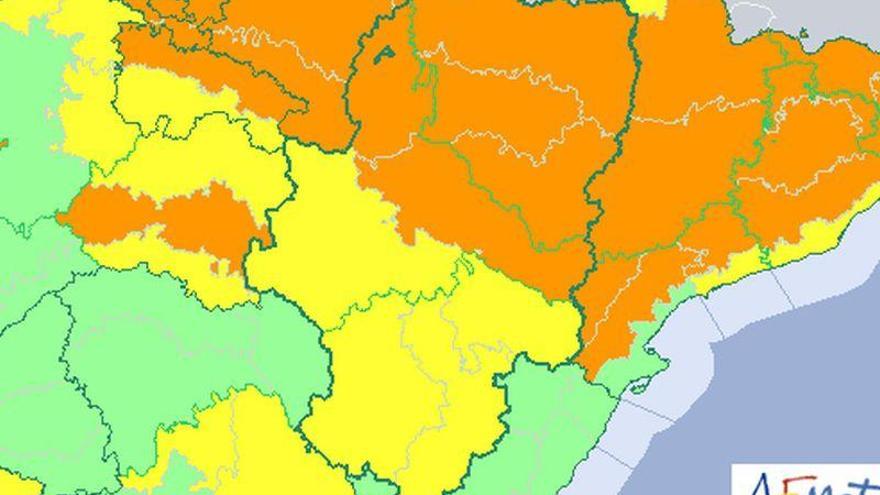 Alerta naranja por nieve en Huesca y parte de Zaragoza y amarilla en el resto