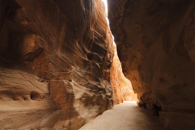El cañón Siq, entrada a la antigua ciudad de Petra.