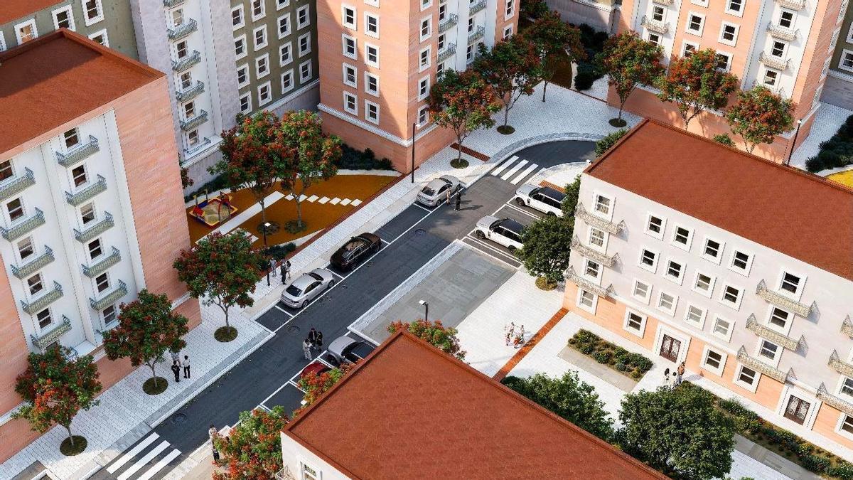 Figuración del nuevo aspecto del barrio Virgen de los Desamparados