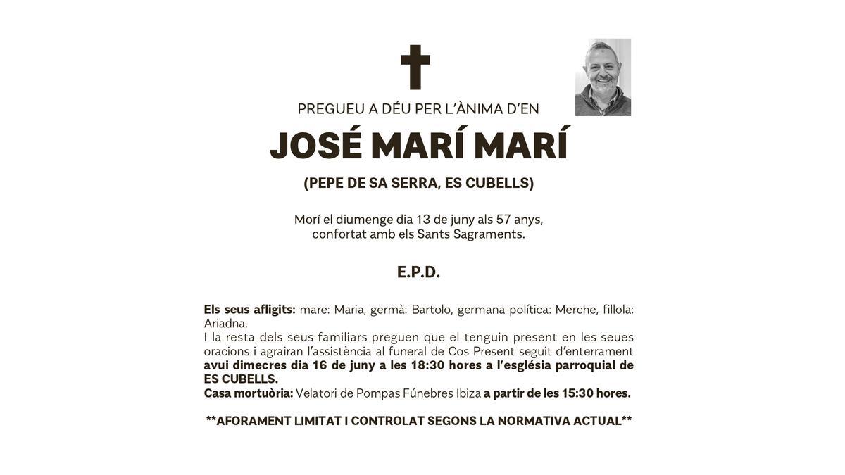 Esquela José  Marí Marí