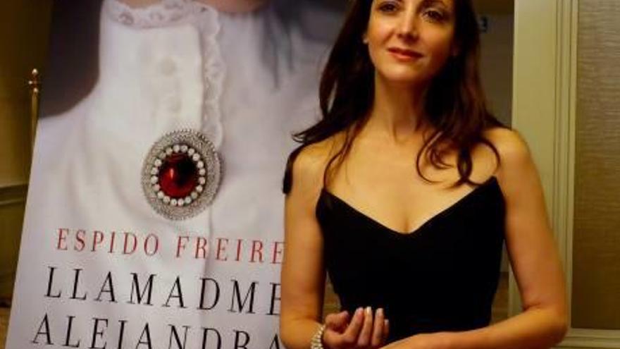 La escritora, ayer tras la presentación de su novela en Madrid.