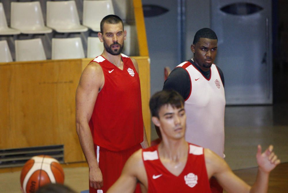 Entrenament del Bàsquet Girona a Fontajau