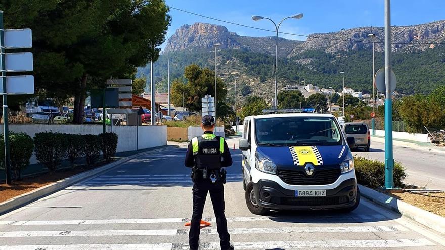 Un control policial en Calp