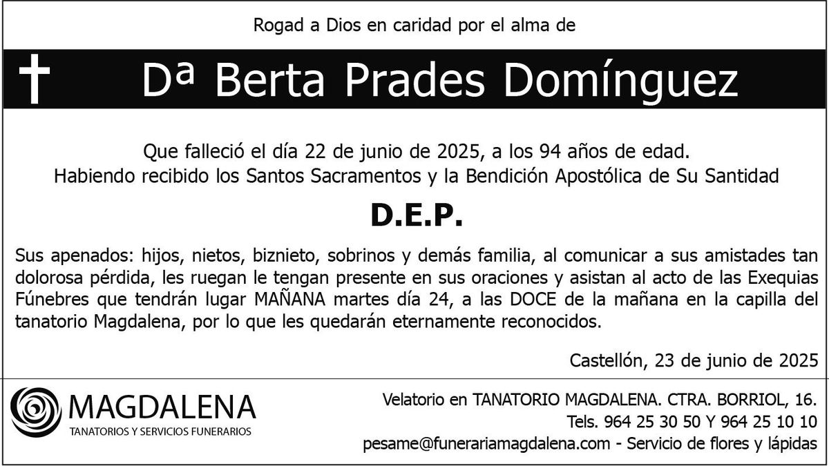 Dª Berta Prades Domínguez